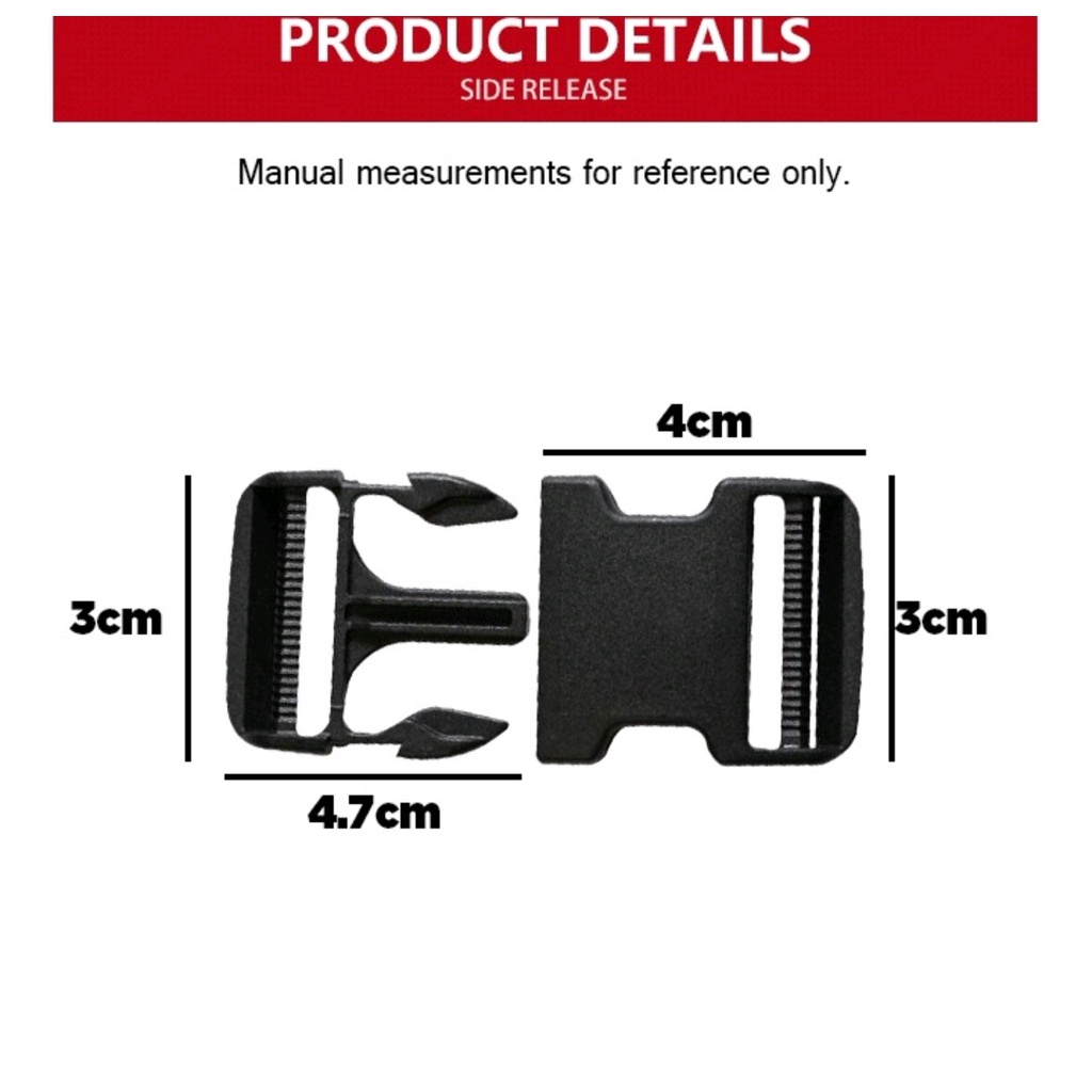 (500 pcs) Black Button Dig / Side Release / Buckle For ID Lace Making ...