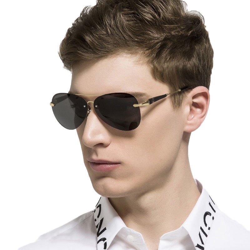 Black designer sales aviator sunglasses