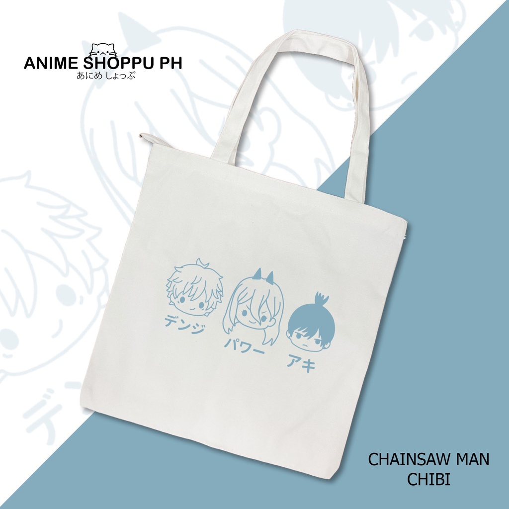 CHAIN SAW MAN | DENJI POWER AKI CHIBI | Anime Canvass Tote Bag- Anime ...