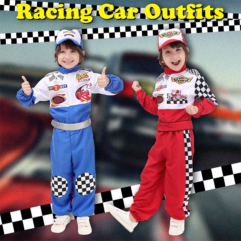 Racing Cars Costume for Kids Boy Racing Cloth Pretend Outfits Birthday ...