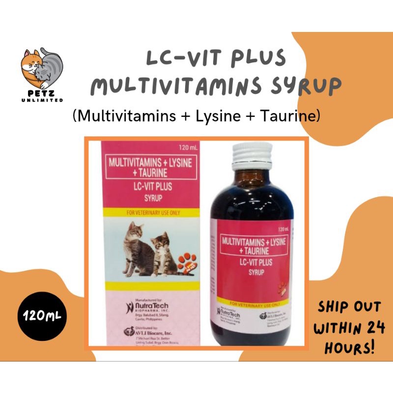 LCVIT PLUS PET MULTIVITAMINS SYRUP 120ml (MULTIVITAMINS + LYSINE