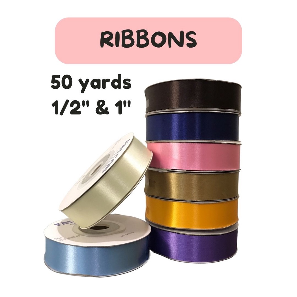 Ribbon 1 inch 1/2 inch | Shopee Philippines