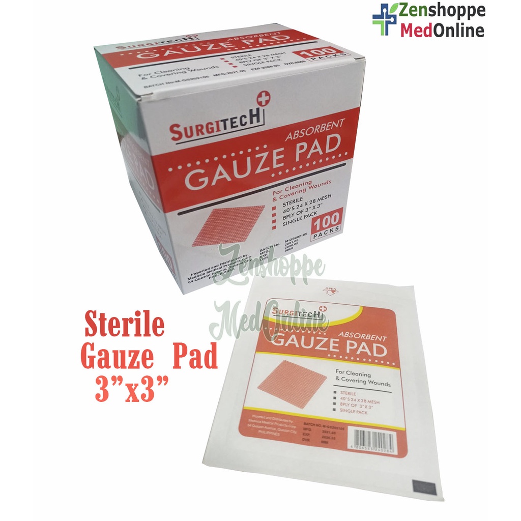 SURGITECH Sterile Gauze Pad 3x3 (by box) Shopee Philippines