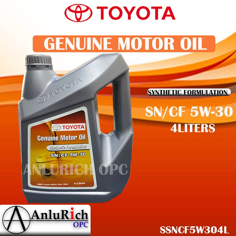 TOYOTA GENUINE MOTOR OIL SAE 5W30 4Liters Part no SSNCF5W304L