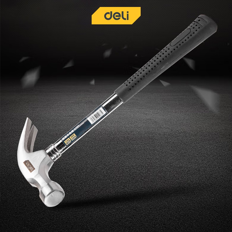 Deli EDL5050 Hammers Steel Pipe Handle Claw Iron Hammer Industrial Claw