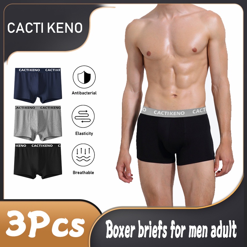 3PCS Cacti keno boxer shorts for adults men plus size brief for men ...