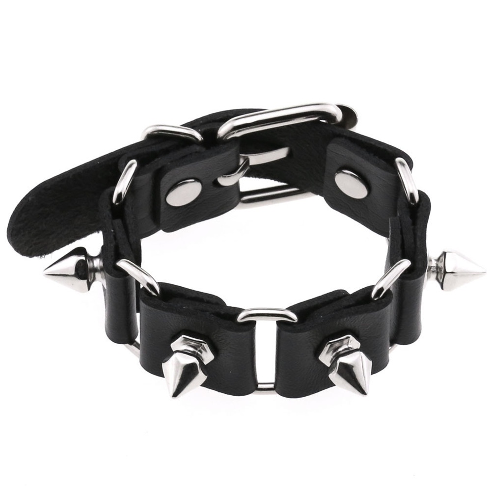 Unisex Pu Leather Spike Bracelet