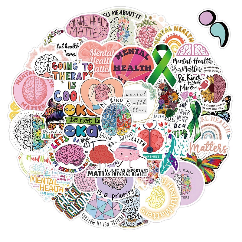 Mental Health Awareness Stickers I 50pcs Vinyl Waterproof Mental Health ...