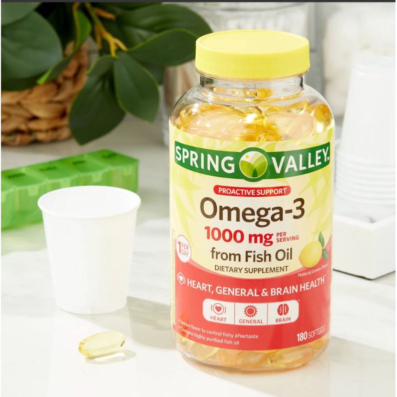 Spring Valley Omega3 Fish Oil Soft Gels, 1000 mg, 180 count (JULY 2023 EXP. DATE) Shopee