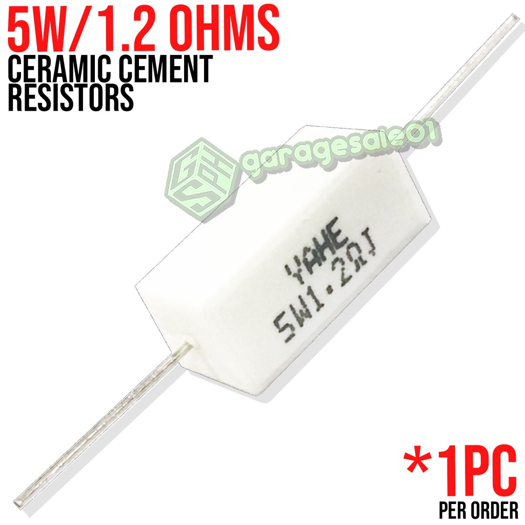GS Ceramic Cement Resistors 5W 1.2OHMS for DIY Electronics | Shopee ...