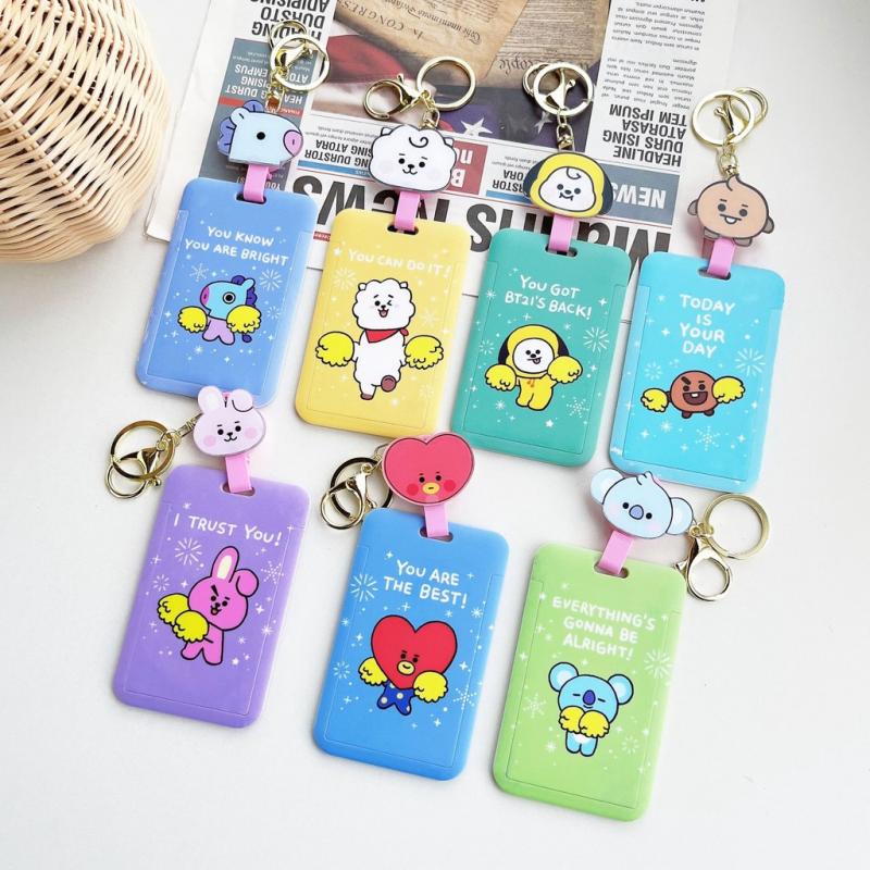 KPOP BTS Card Holder Hard Case TATA COOKY Photocard Protector Key Ring