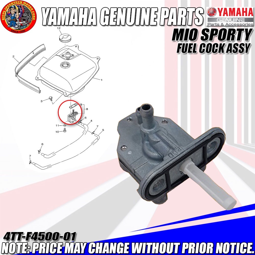 MIO SPORTY/NOUVO FUEL COCK ASSY (YGP) (Genuine 4TTF450001) Shopee