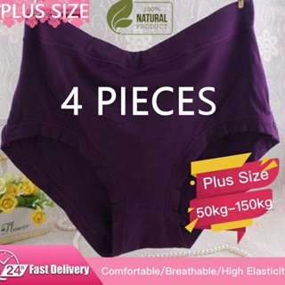 Plus Size L-4XL High Waist Cotton Panties Women Tummy Control Underwear