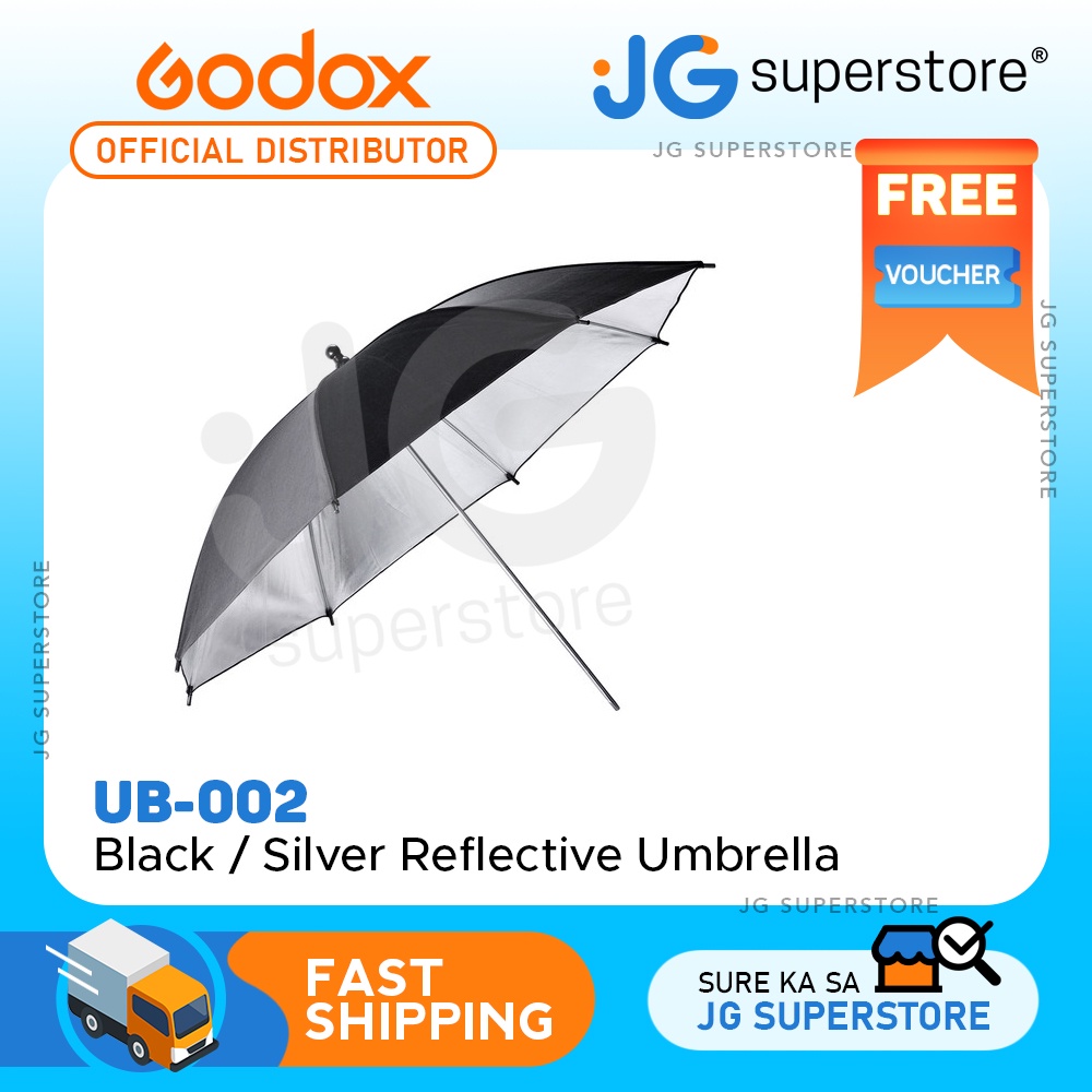 Godox UB-002 33 and 40-Inch Reflector Umbrella (BLACK SILVER) | JG ...