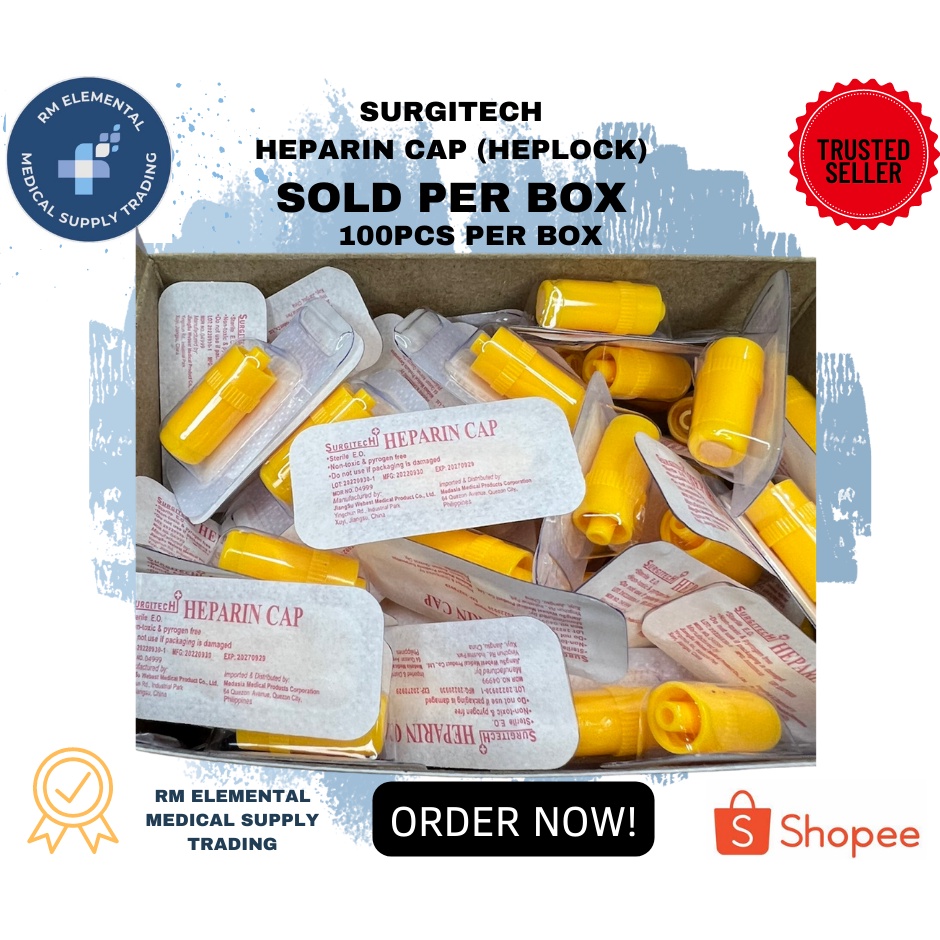 [ BOX ] HEPARIN CAP - Surgitech (HEPLOCK) SOLD PER BOX (100 PCS ...