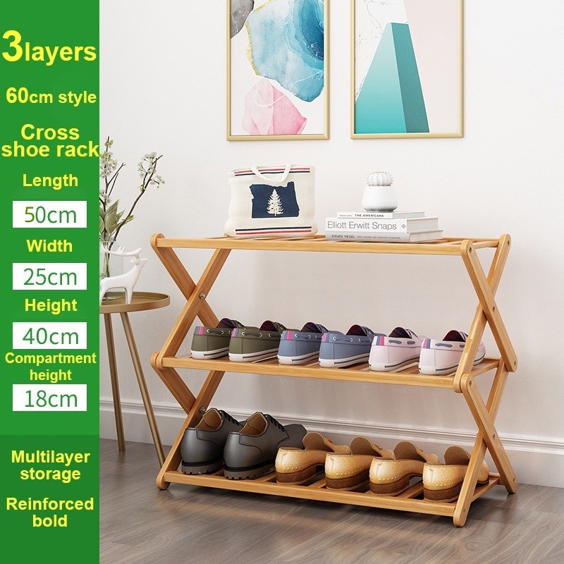 Shoe Rack 6 Layer Solid Wood Organizer Wooden Storage Shelves Stand