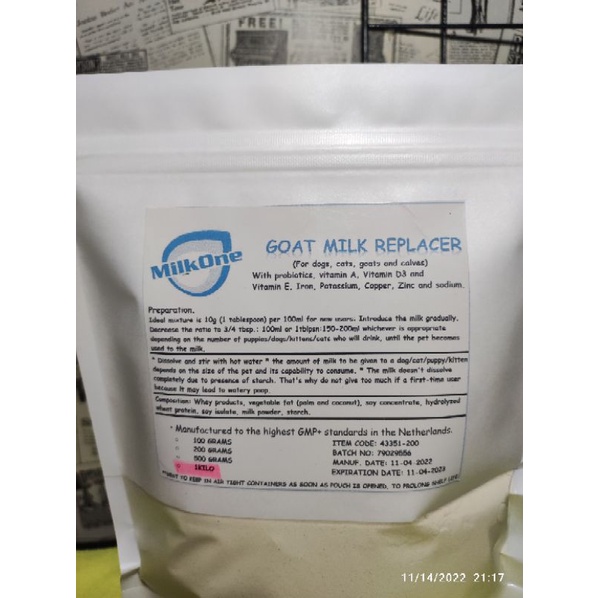 Milk One MilkOne Goats Milk Replacer Puppy Milk for Kitten Puppies Dogs