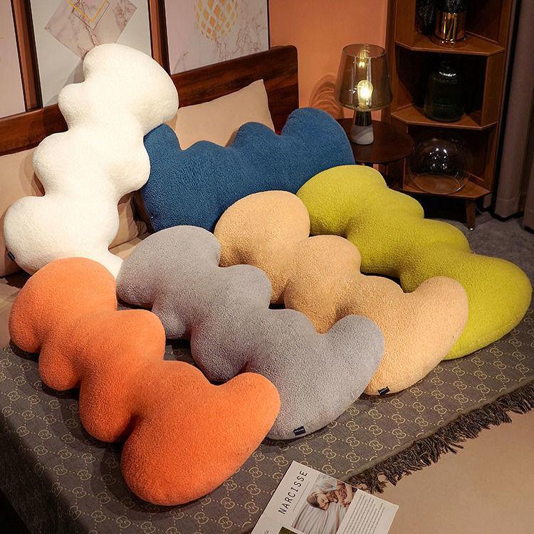 Cute wave pillow long strip pillow clip leg bed head pillow long