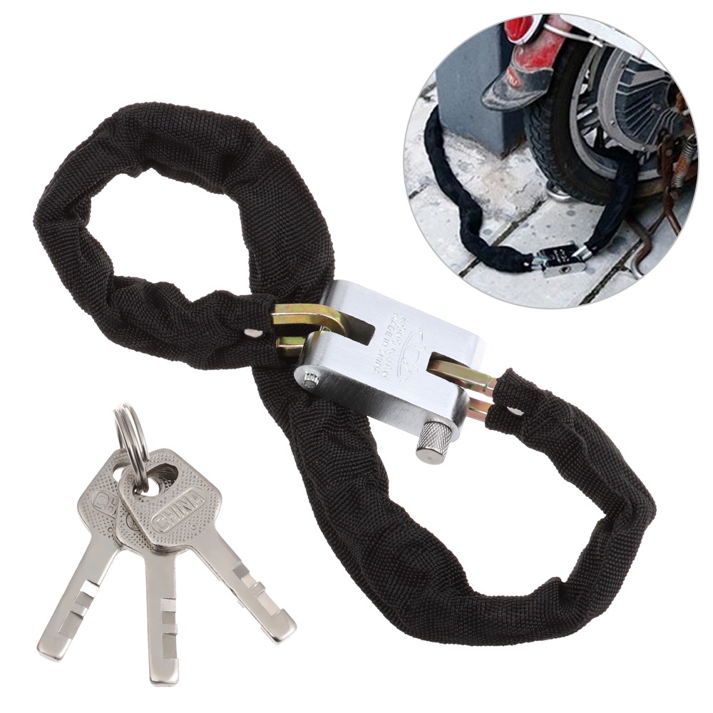 0.65M Metal Motorcycle Heavy Duty Chain Lock Padlock Bicycle Scooter
