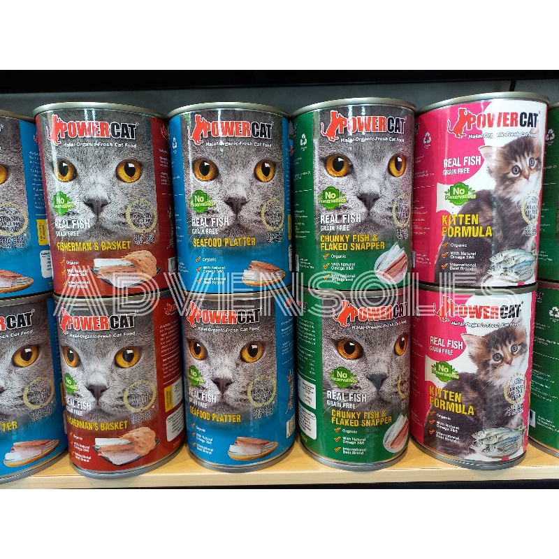 POWERCAT Real Fish Cat Food Can 400g Shopee Philippines