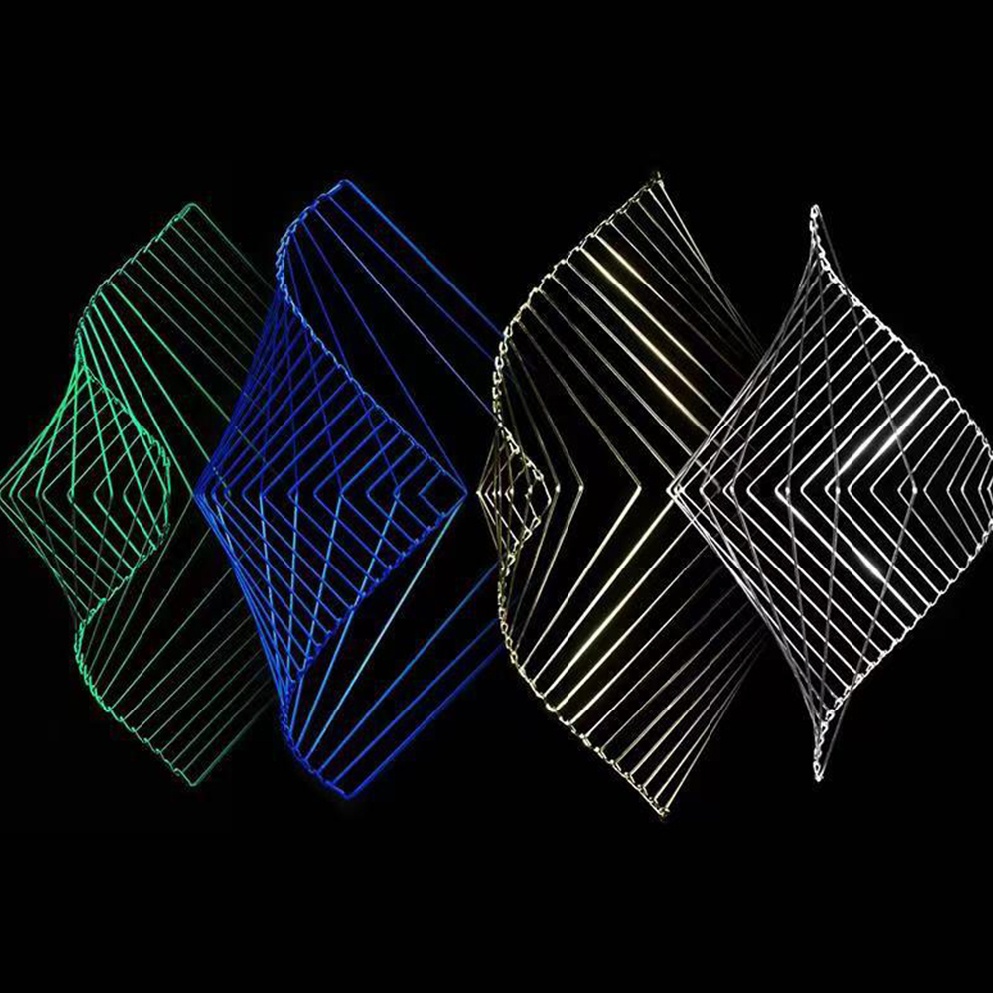 Crazyi Metal Art Crafts Sculpture Square Wave Kinetics Spinner Calming ...