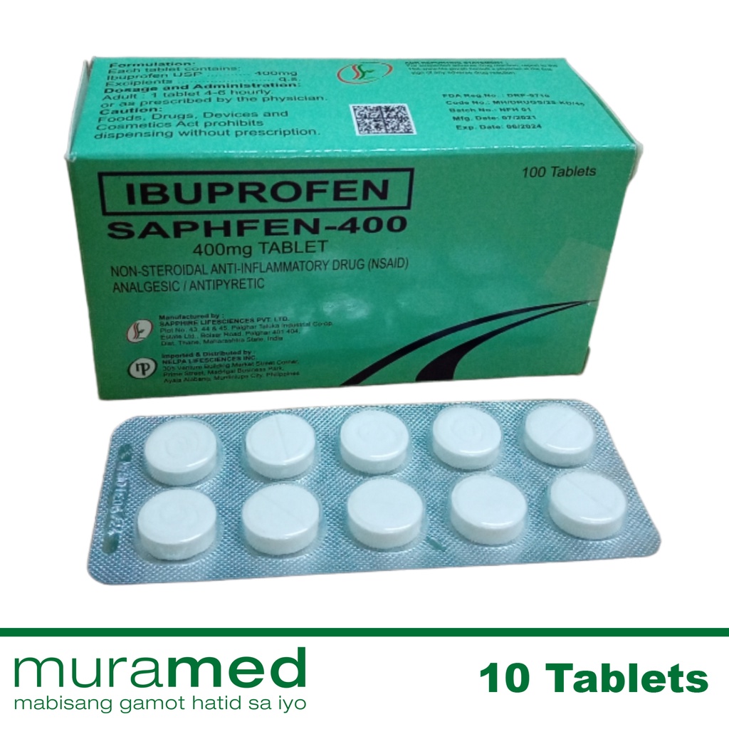 Saphfen400 Ibuprofen Tablet 10's Shopee Philippines