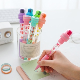 6 Pcs/set Wave Line Art Marker Pens Multi Color Love Star Cloud Point Liner  Highlighter, Student Special Pens 