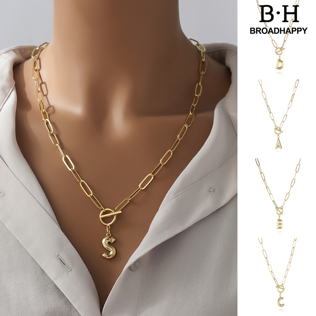 BH.A Pendant Necklace A-Z 26 Letter Chain Men Women Hip Hop Alphabet ...