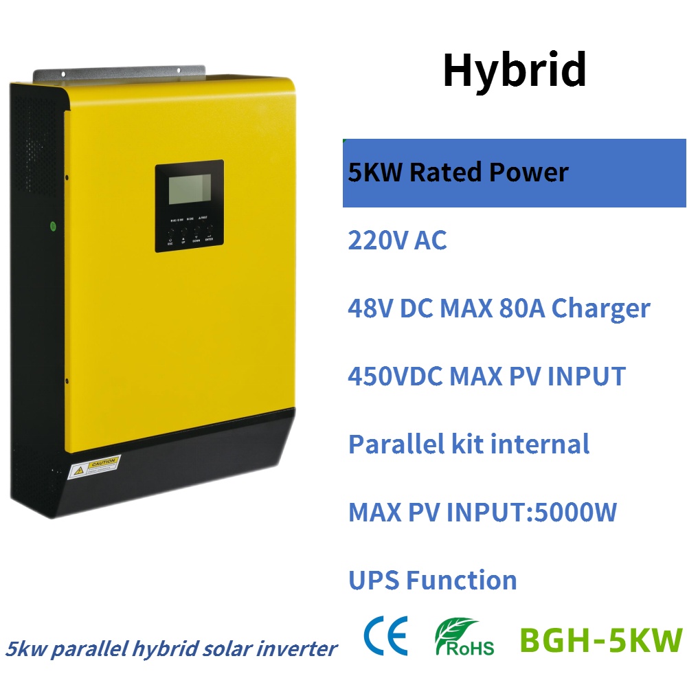 Daxtromn 5kw 5kva 48v Hybrid Solar Inverter 450vdc 80a Pv Input Mppt