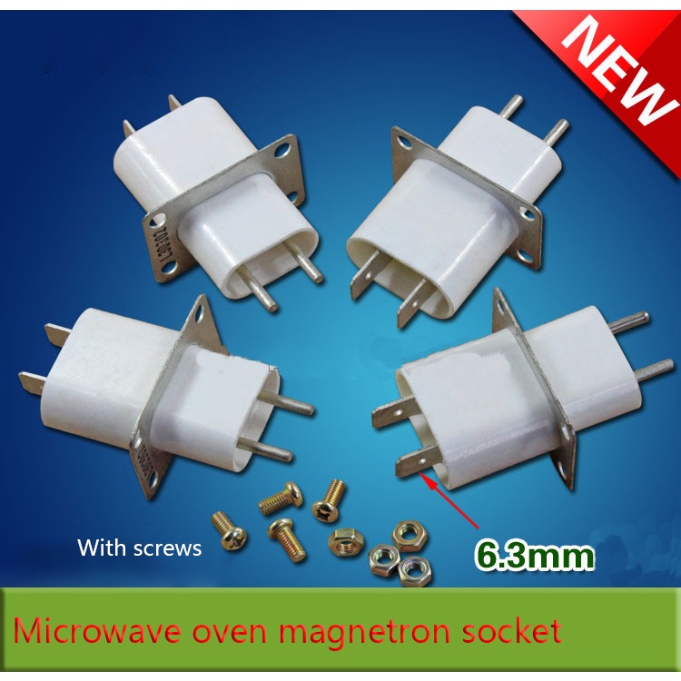 5Pcs Microwave Oven Socket 4 Filament Sockets With Screws