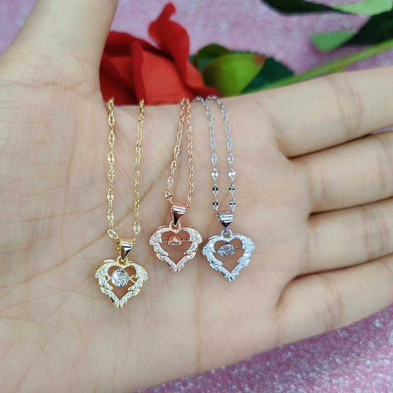 Eternal Beating Heart Micro-Inlaid Zircon Copper Plating Real Gold ...