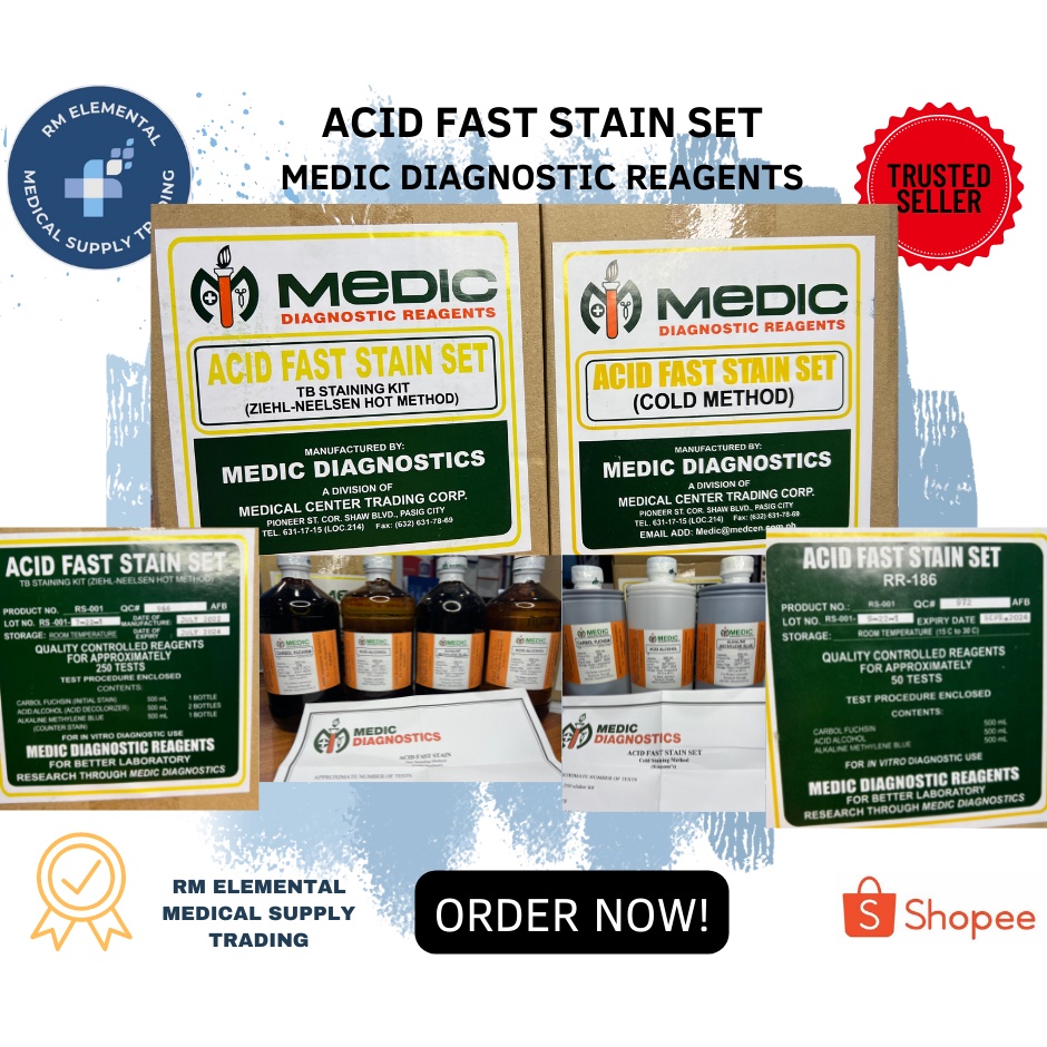 ACID FAST STAIN SET (COLD AND HOT METHOD) MEDIC DIAGNOSTIC REAGENT Shopee Philippines