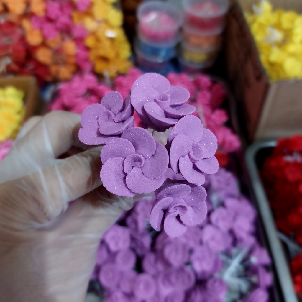 Edible Cake Topper Royal Icing Flower Apple Blossoms 1 inch with floral