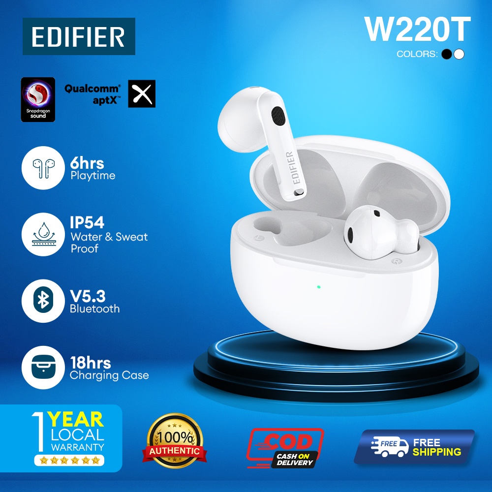 Edifier W220T - True Wireless Bluetooth Earbud Earphone with Snapdragon ...