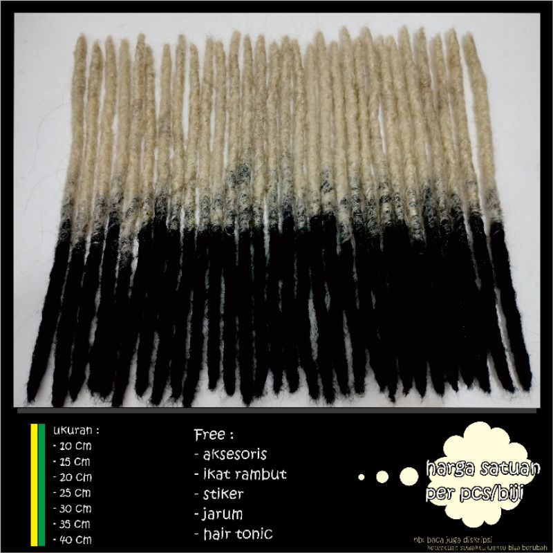 PUTIH Connected Dreadlocks (Price per Piece) Synthetic Bone White ...