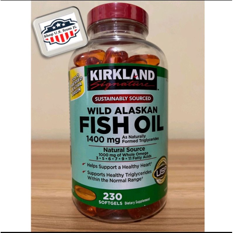 Kirkland Wild Alaskan Fish Oil 1400mg 230 softgels from USA (November