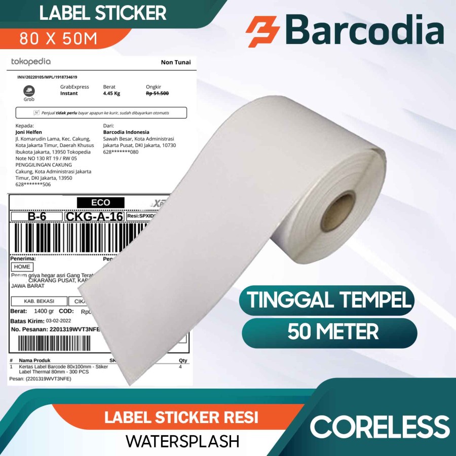 Barcodia Barcode Label Sticker 80x50 mm Continuous Model | Shopee ...