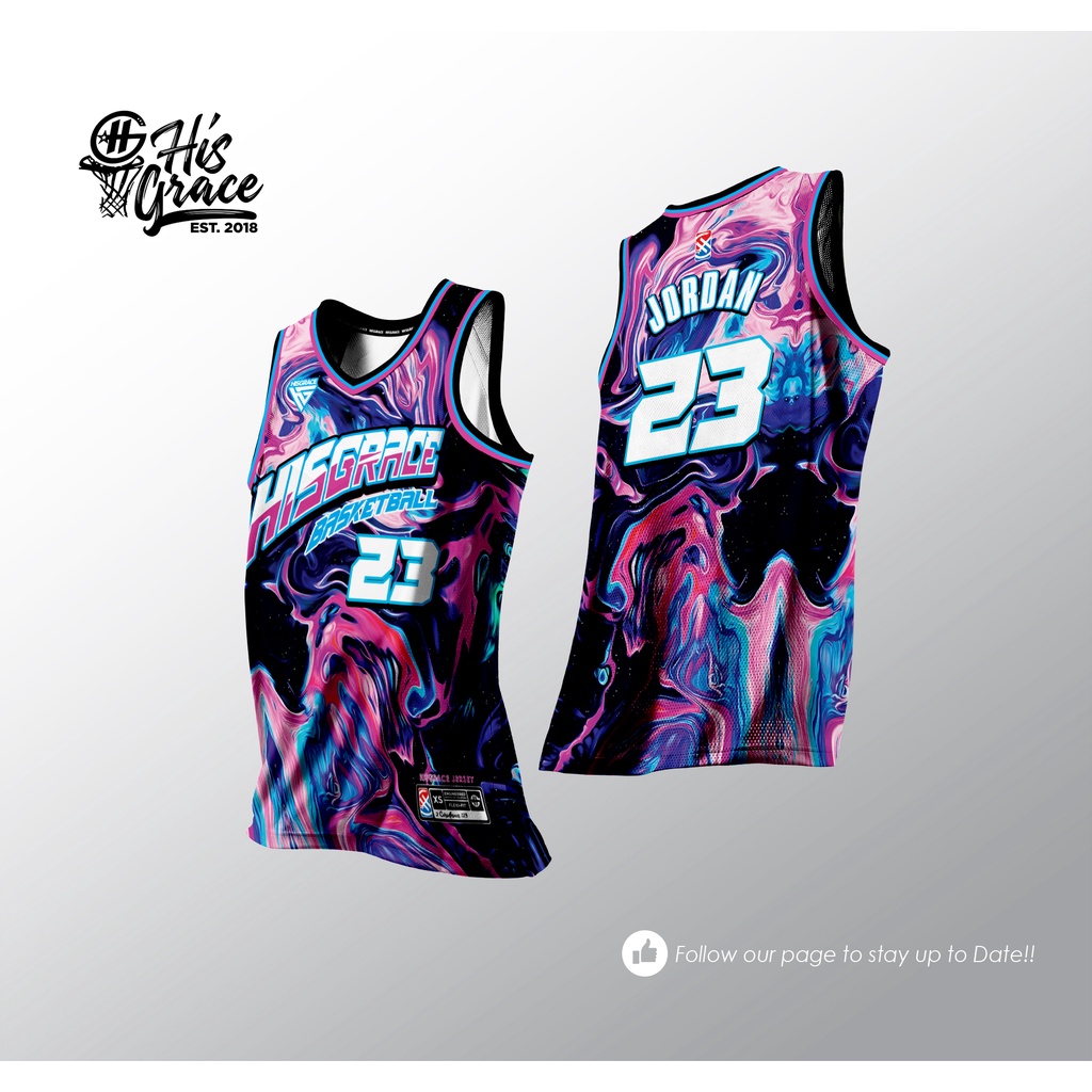 35 Hg Basketball Pink Liquify Full Sublimation Hg Jersey 