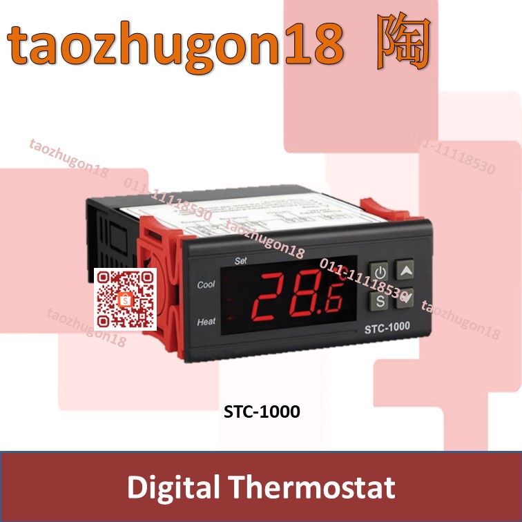 Digital Thermostat STC-1000 Thermsitor Sensor Temperature Controller ...