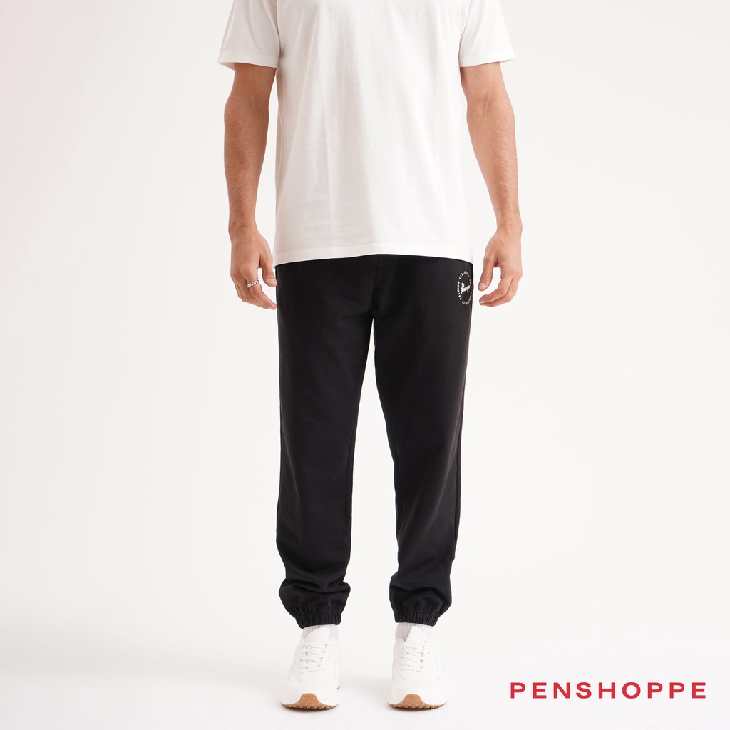 Loose Fit Jogger Pants With Print For Men (Black