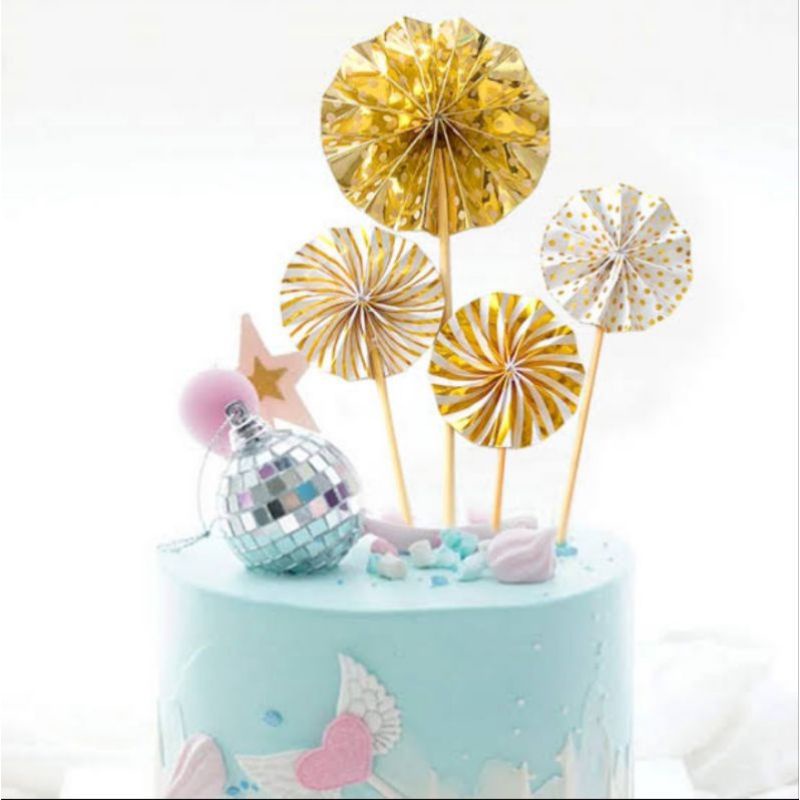 Round Folding Fan Paper Cake Topper | Shopee Philippines