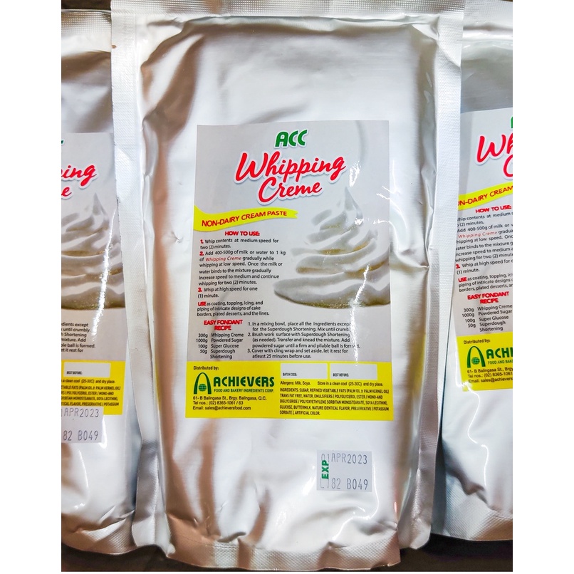 ACC Whipping Cream Non Dairy Cream Paste Whippit 1kg Shopee Philippines