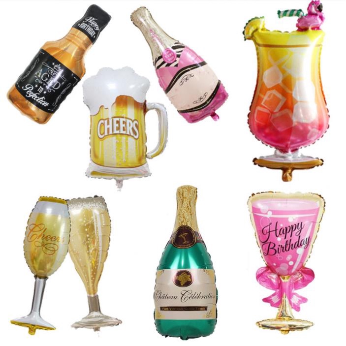 5ft Giant Bottle Foil Balloon Collection Birthday Party Decoration ...