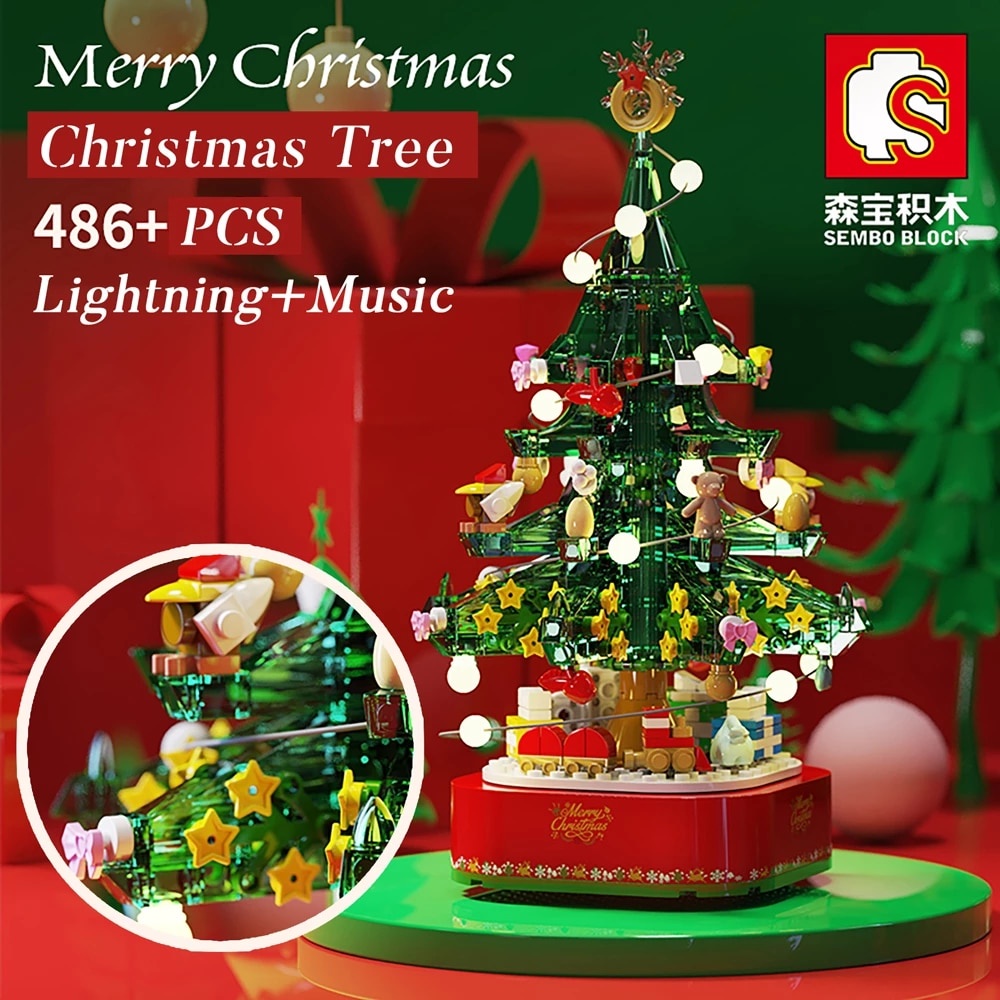 Blocks Christmas Tree Reindeer House Model Sets Building Bricks Toy ...