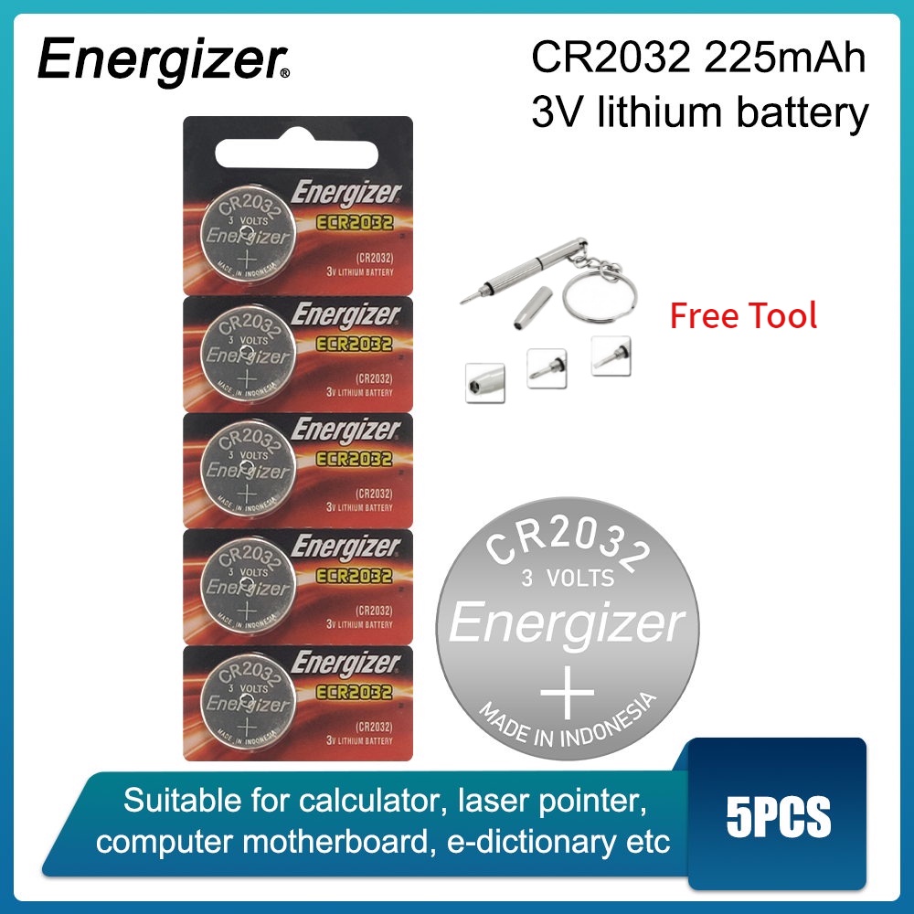 5pcs Energizer CR2032 3v Lithium Batteries Watch Pilas Button Coins