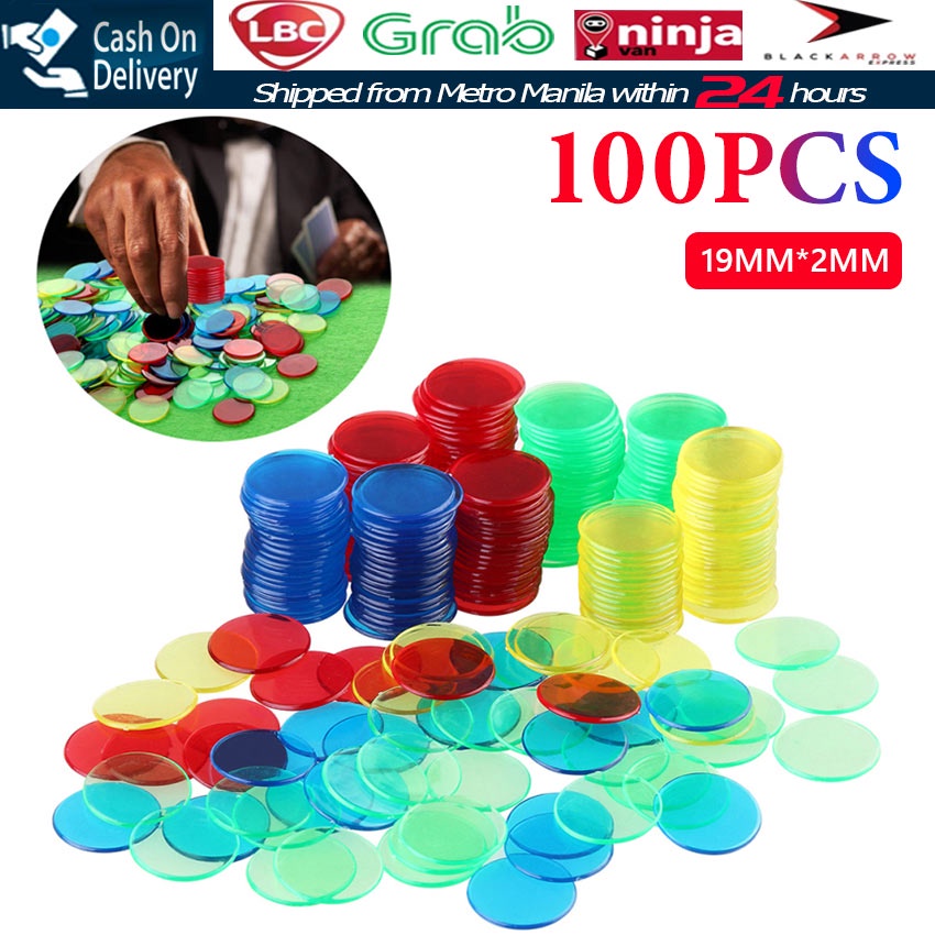 100PCS Plastic Token Pro Count Bingo Chip for Casino Faminly Card Game