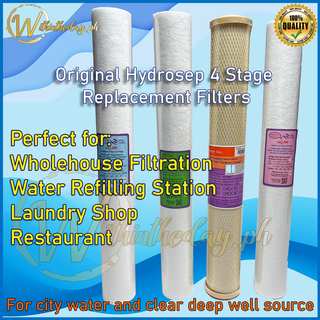 4 Stage Replacement Filters 20 inch Cartridge for Home Wholehouse ...