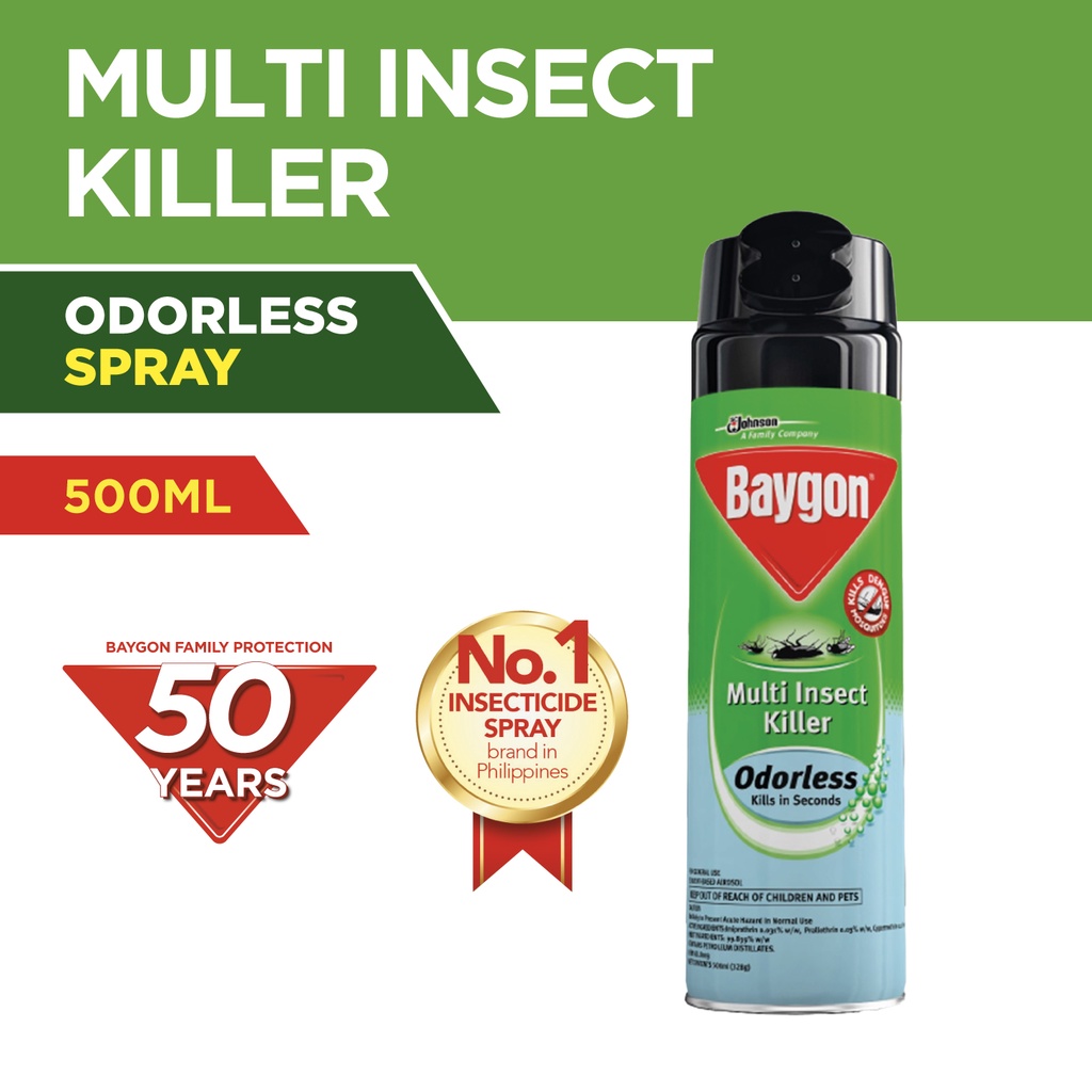 Baygon MultiInsect Killer Odorless 500 ml Shopee Philippines