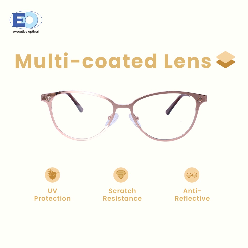 EO Eyewear Metro with Clip On Cat Eye Metal Full Rim Multicoated Clip ...