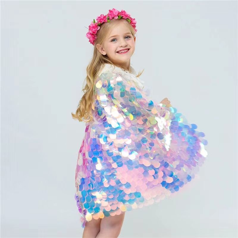 Straw Straw flash shine cloak catwalk show mermaid scales reflector ...